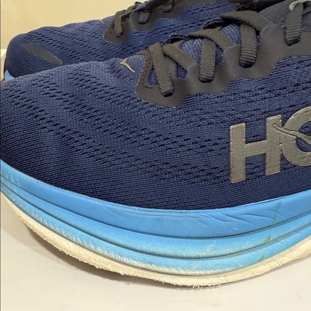 Hoka One One Men's Navy and Sky Blue Athletic Shoes Sneakers (sz 12) - Picture 6 of 10